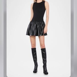 Alice + Olivia Ella Combo Drop-Waist Mini Dress Size 0 NWT